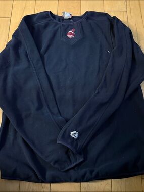 Majestic Navy Crewneck with Embroidered Logo